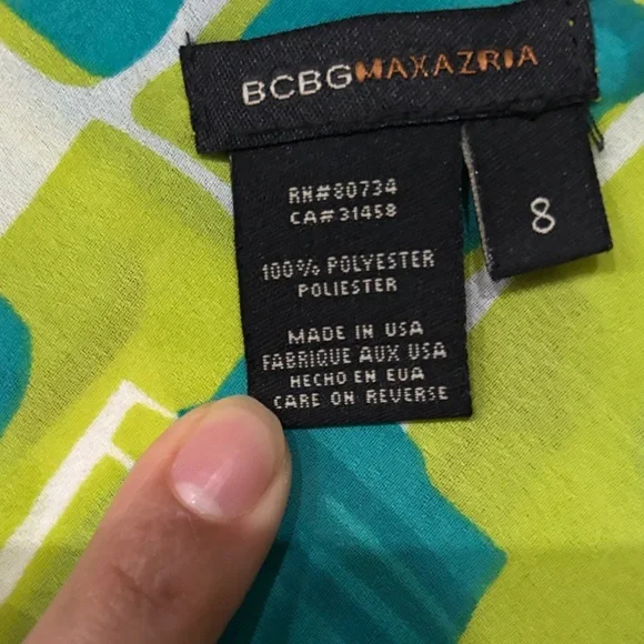 BCBGMaxAzria Vibrant Green and Teal Dress - Picture 6 of 7